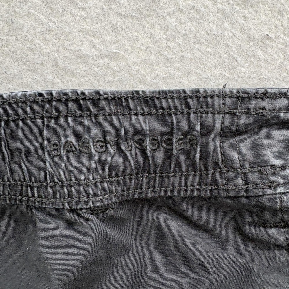 American Eagle Baggy Jogger Cargo Pants Womens 16 Gray Stretch Twill Casual Y2K - Picture 4 of 11